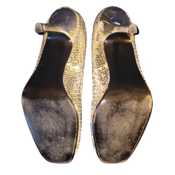 Style & Co. Silver Sequined Square Peep Toe Heels - Picture 8 of 8